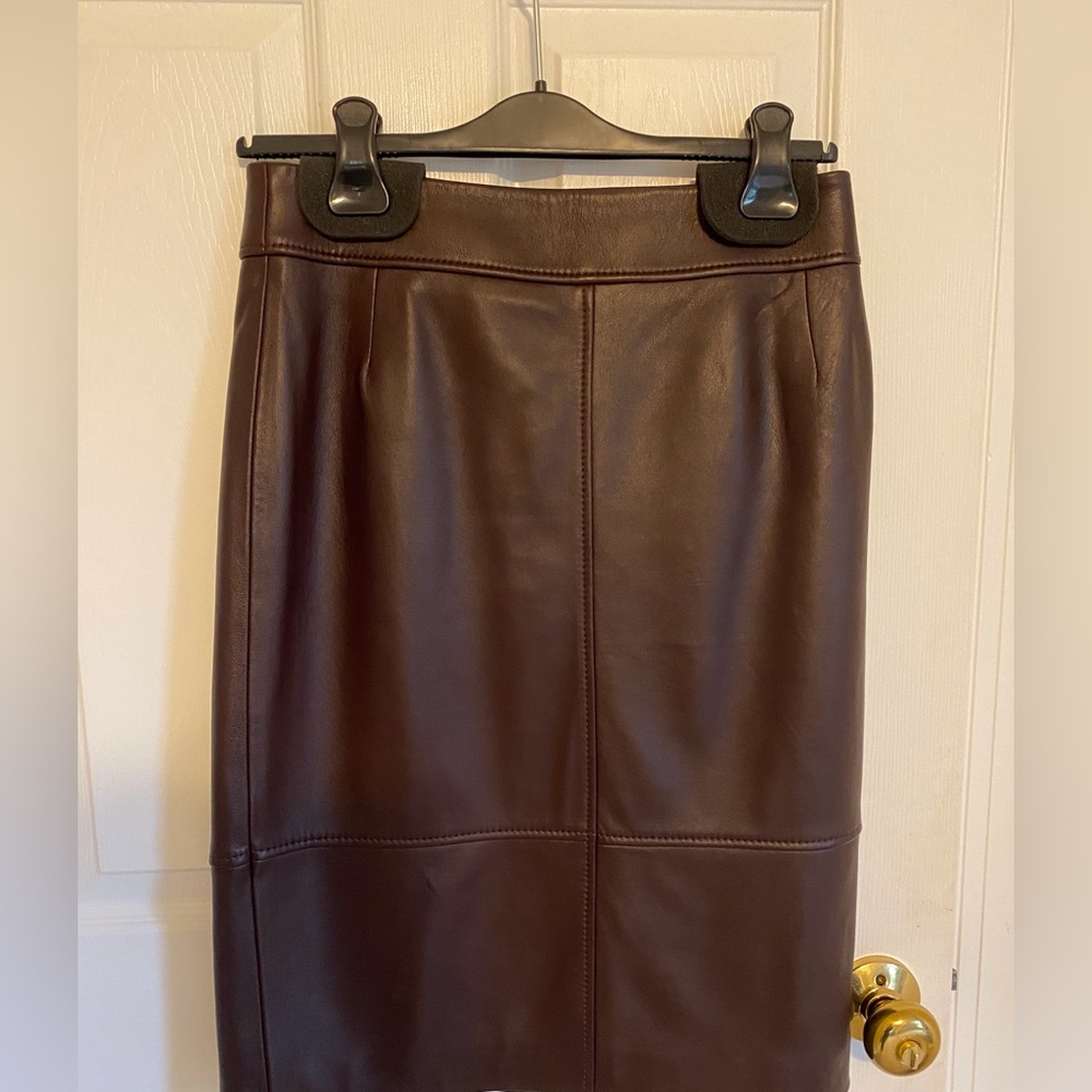 Boss leather skirt